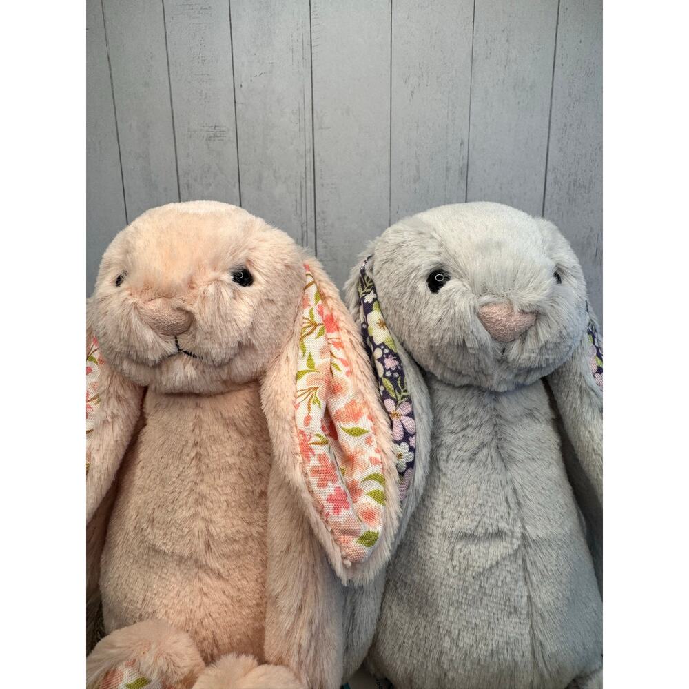 BUNNY BUNDLE Small Blush Bunny Cherry Silver Bunny Bloom Jellycat Bashful Bunny - Picture 3 of 6